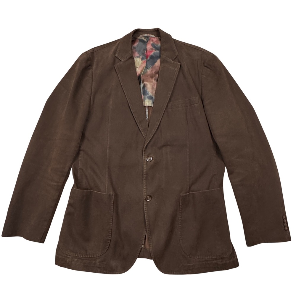 Kroon Mens Brown Cotton Blend‎ Blazer Jacket Size 42 L Vintage Look